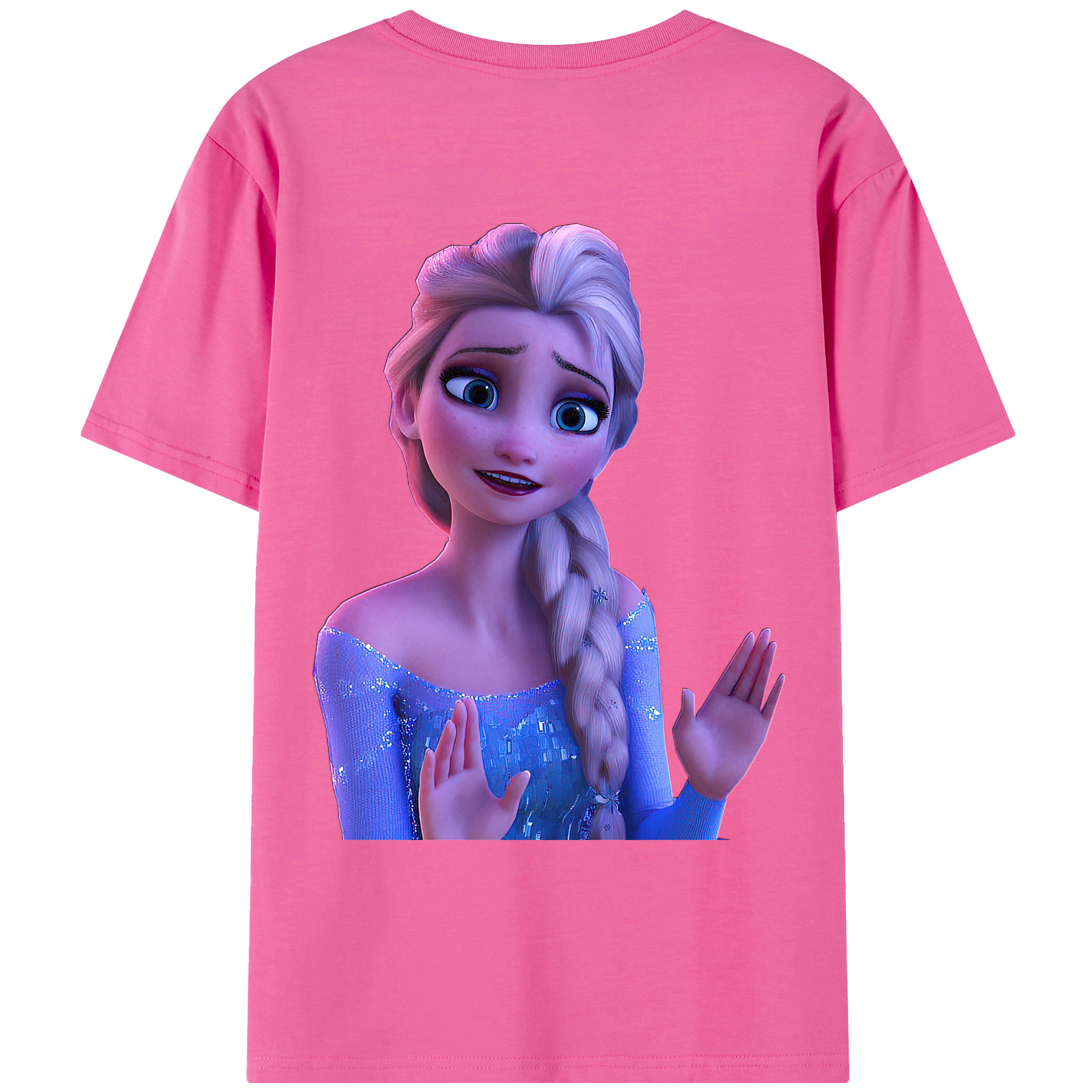 （画像用） アナと雪の女王 アンナ エルサ Frozen Anna Elsa レディース半袖Tシャツ(バックプリント)